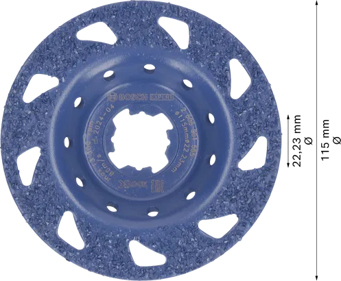 Cabezal de desbaste multimaterial de carburo Bosch EXPERT, plano 115 mm.